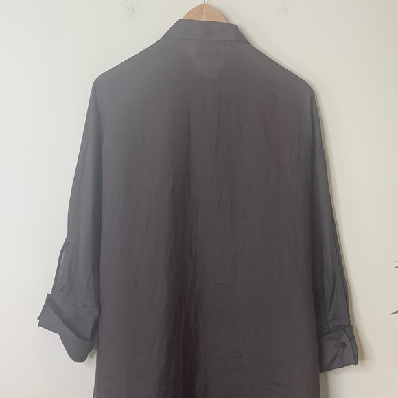 DUŠAN Brown 100% Bamboo Lightweight Oversized Made In Italy Maxi Shirt Dress L - Picture 8 of 15
